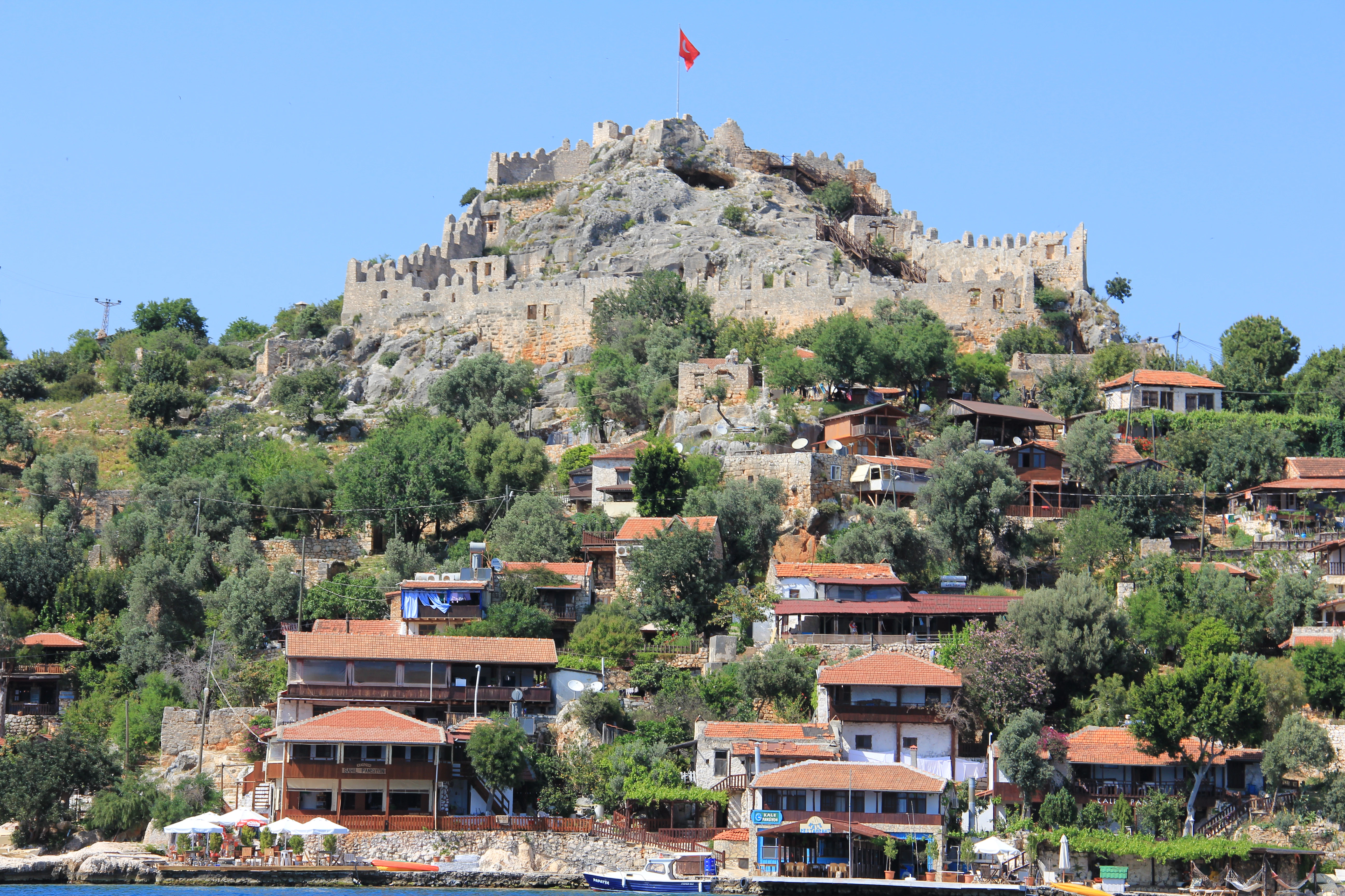 a hill with a castle on top of it