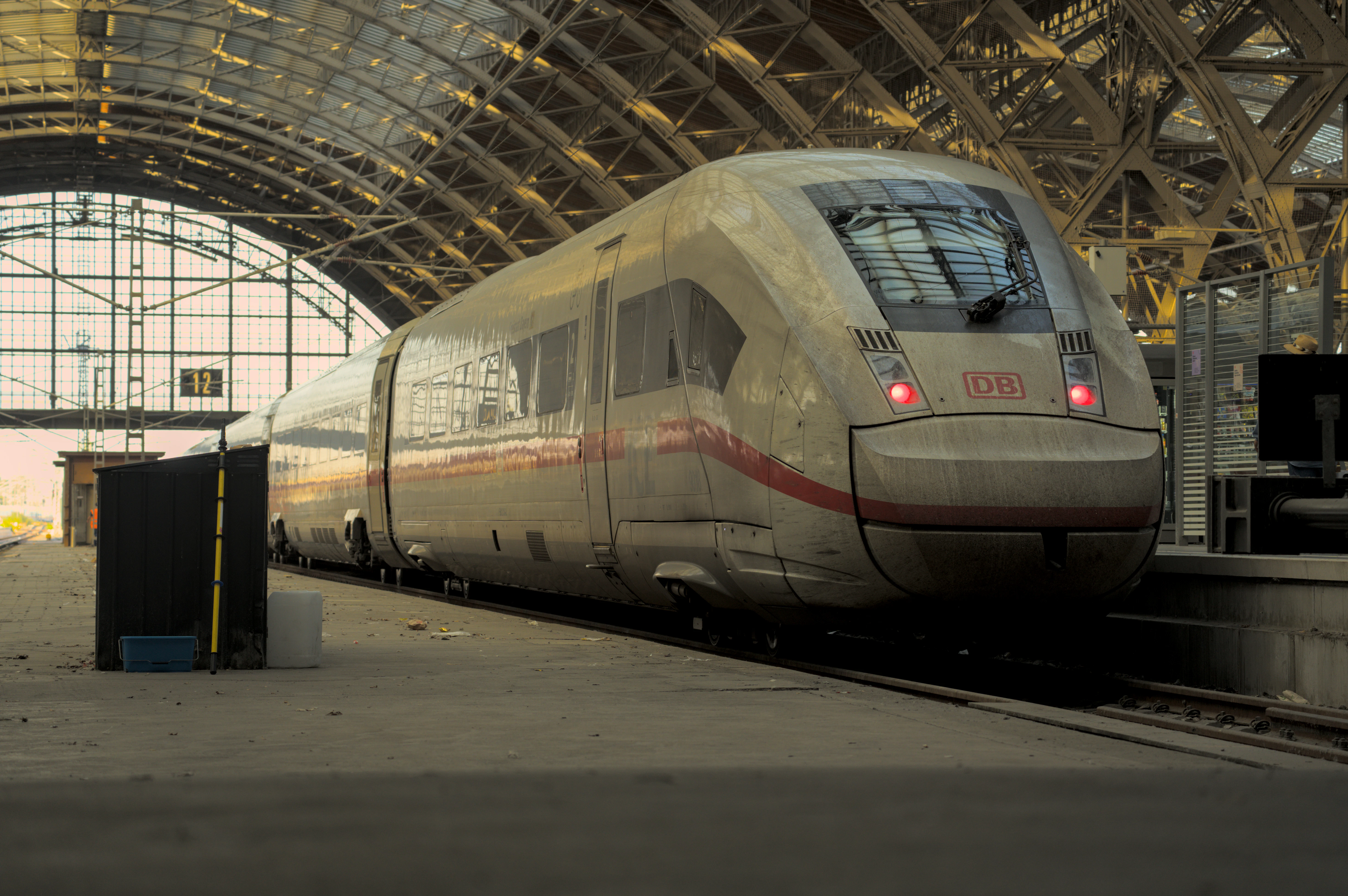 Modern train at a station platform